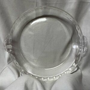 Vintage Pyrex 229 Clear Glass Deep Dish 9.5" Scalloped Fluted Edge Pie Plate